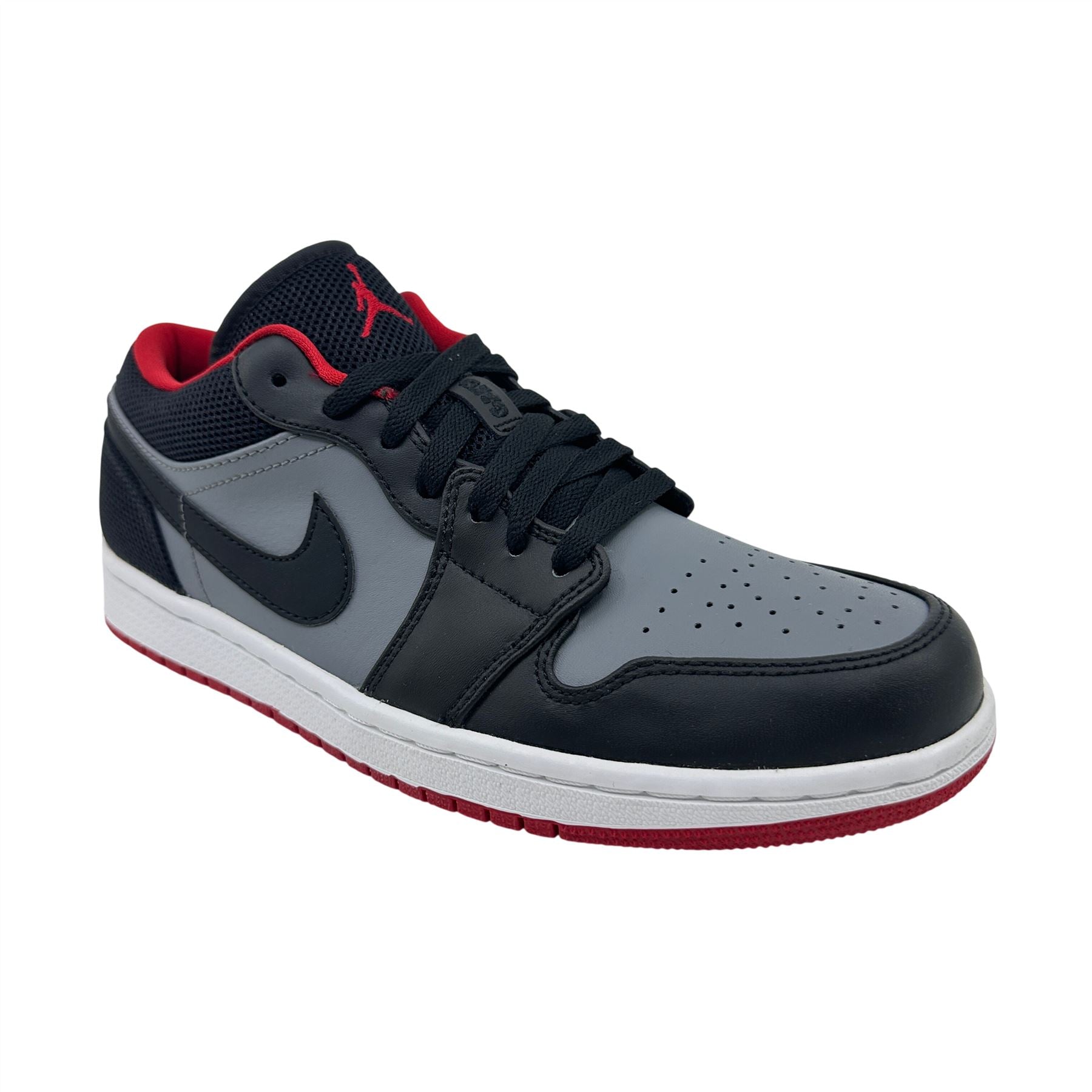 Jordan 1 Low Black Gym Red Cool Grey Mens Athletic Sneaker