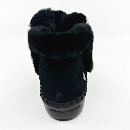 Skechers Go Walk Smart Love Affair Black Womens Size 6.5 Faux Fur Booties