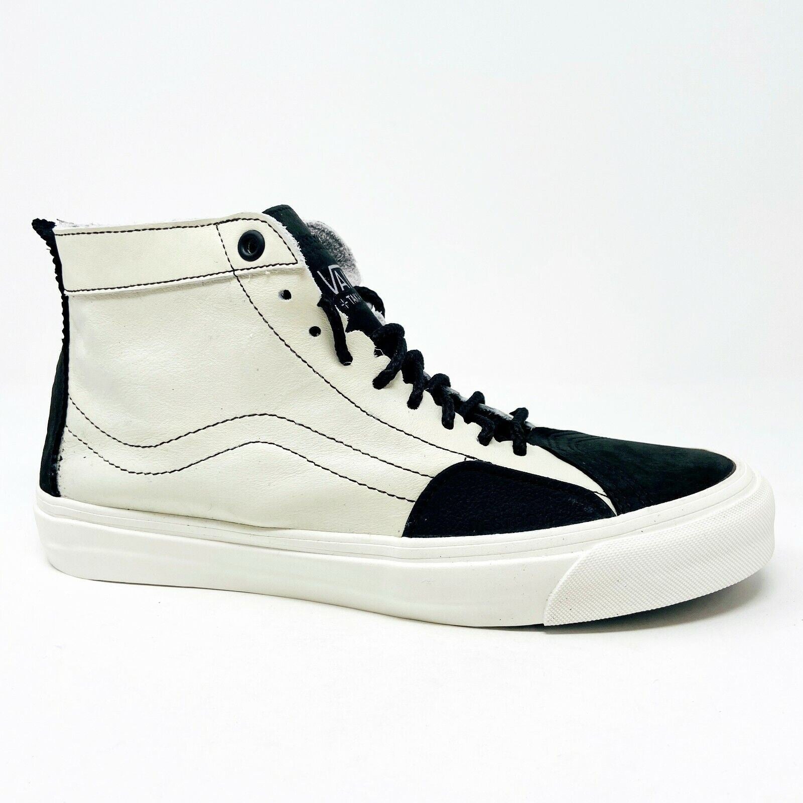 Vans Vault Taka Hayashi Sk8 Hi LX Black Marshmallow Leather Womens Size 6.5