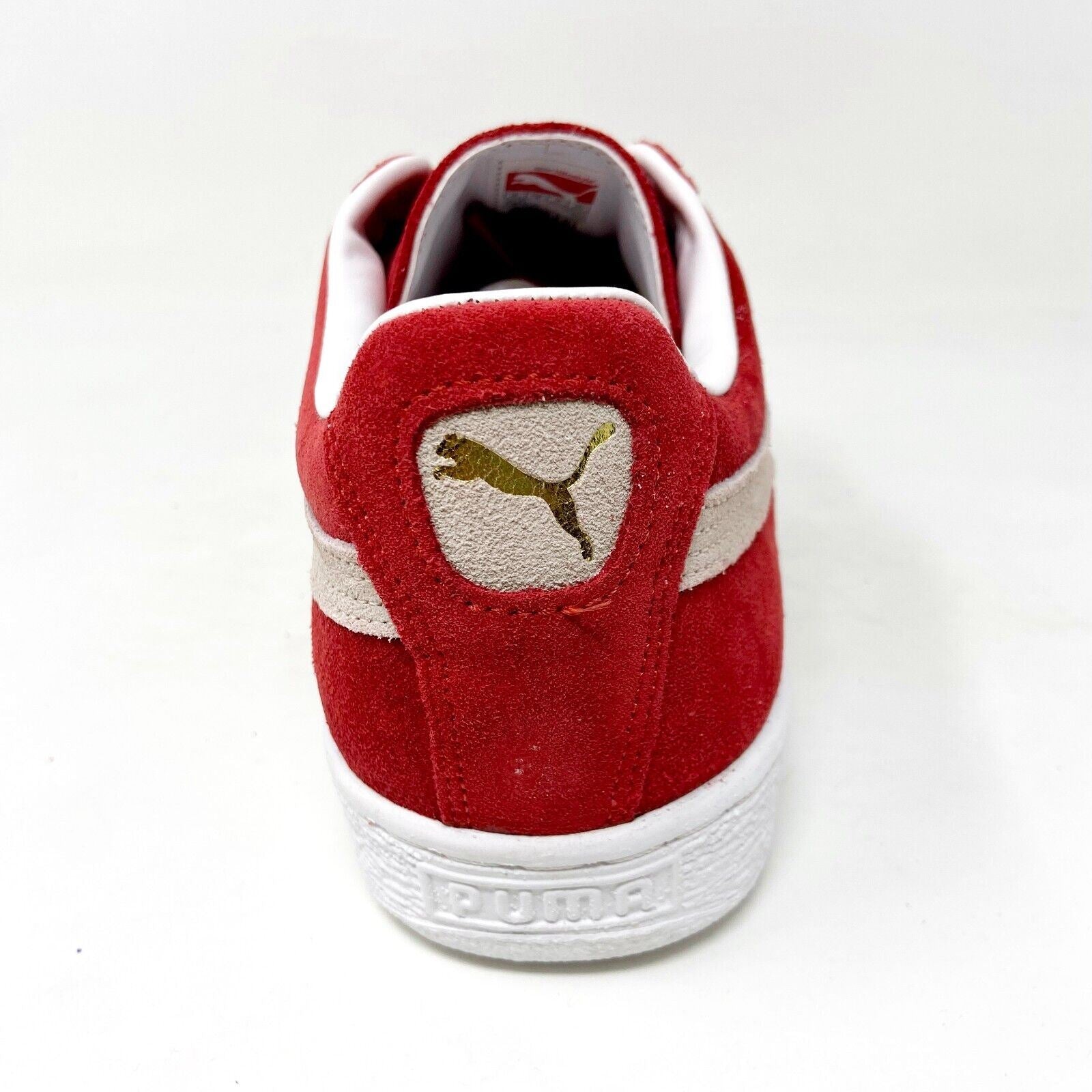 Puma Suede Classic + High Risk Red White Mens Sneakers 352634 65