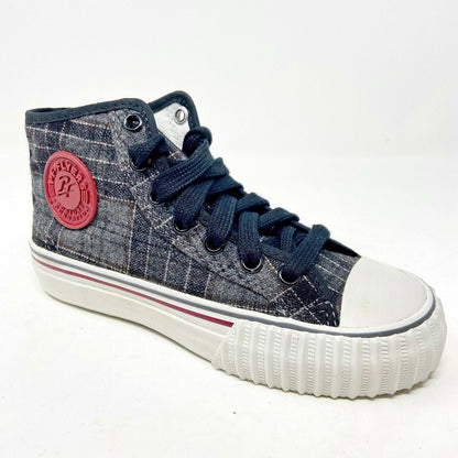 PF Flyers Center Hi Reis Grey White Kids Retro Casual Sneakers PK11OH4D