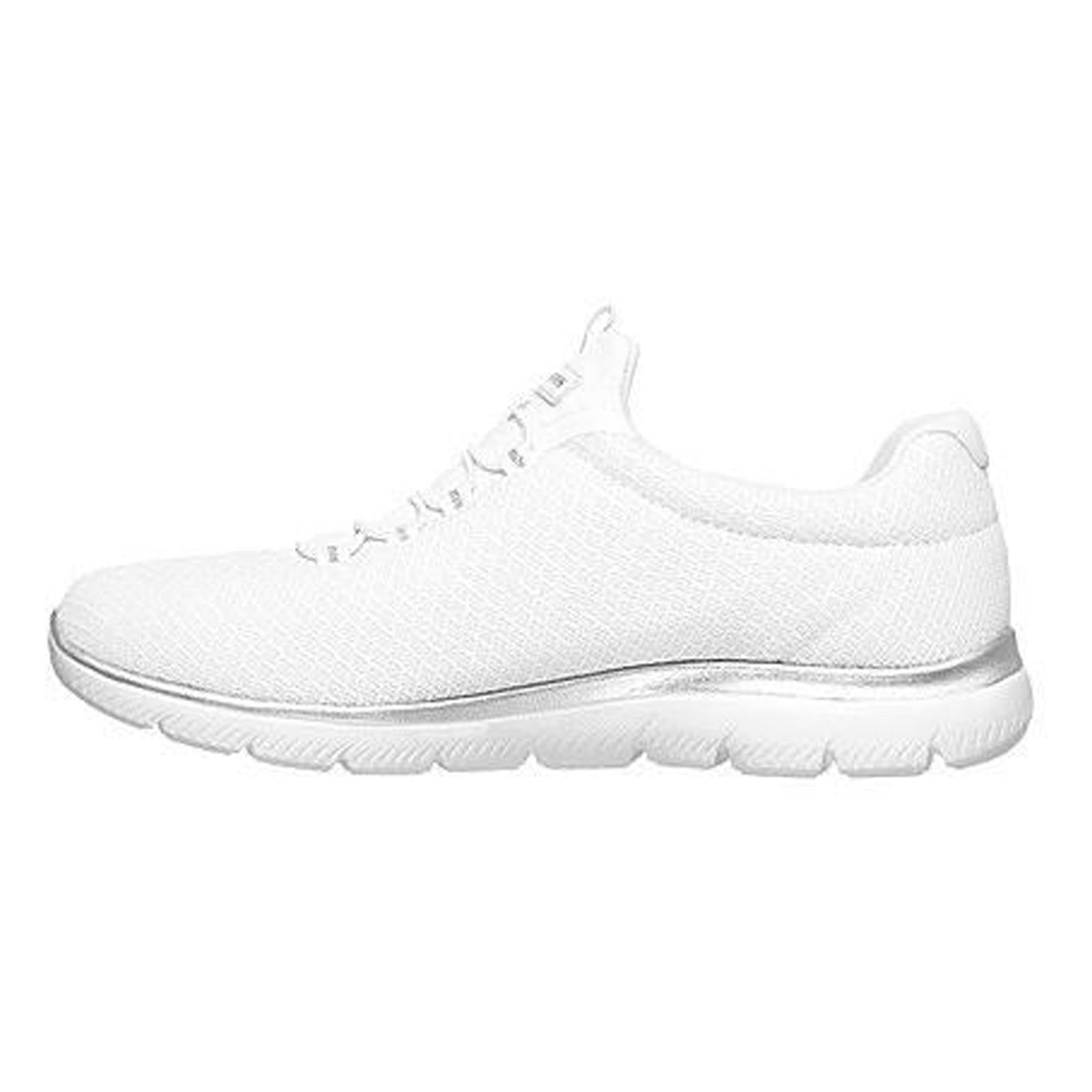 Women's Wide Fit Skechers 12980W Summits Slip On Sports Trainers