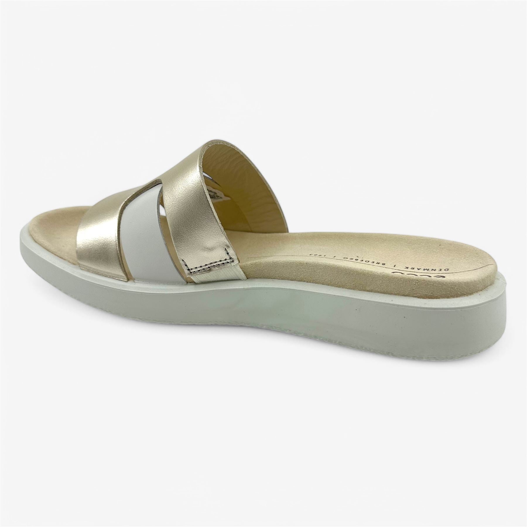 ECCO Flowt White Purple Gold Womens Sandal Slide