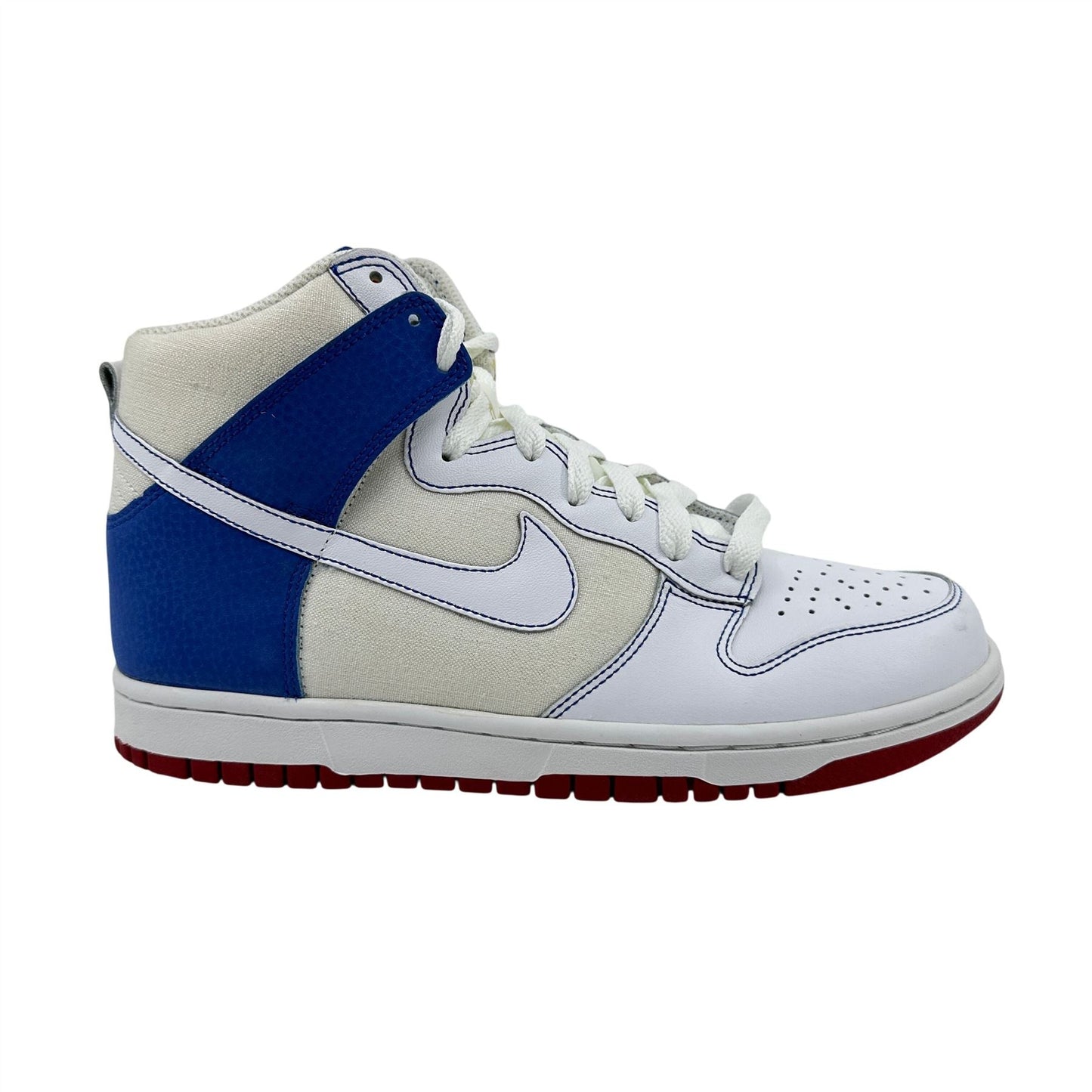 Nike Dunk High White Blue Red Womens Athletic Sneaker
