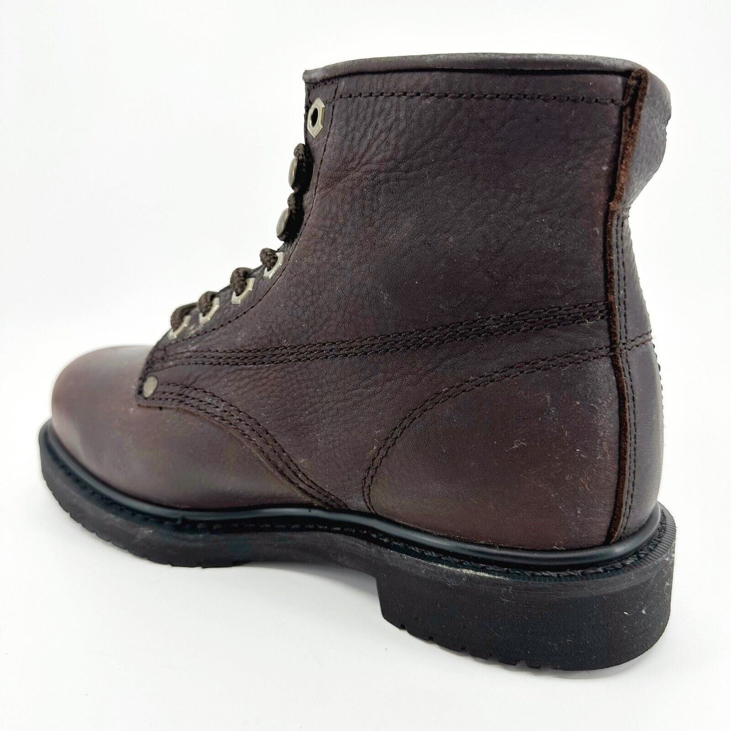 Bonanza 6" Round Steel Toe Brown Mens Leather Waterproof Work Boots