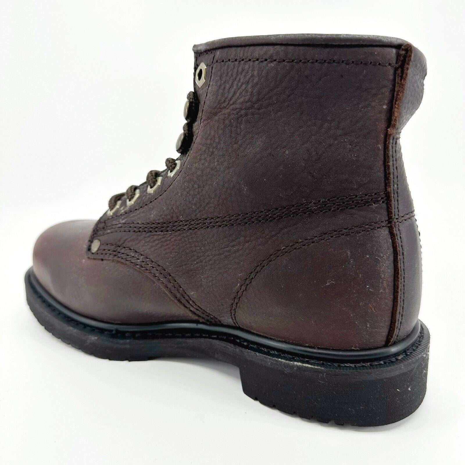 Bonanza 6" Round Steel Toe Brown Mens Leather Waterproof Work Boots