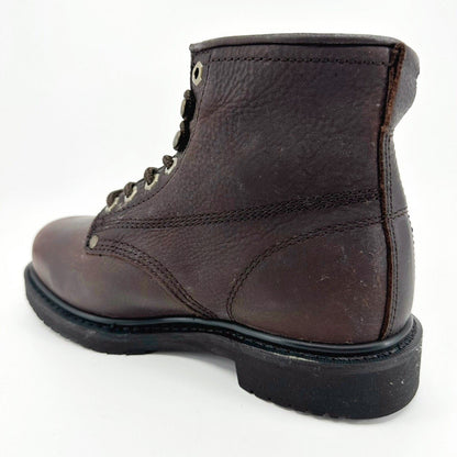 Bonanza 6" Round Steel Toe Brown Mens Leather Waterproof Work Boots