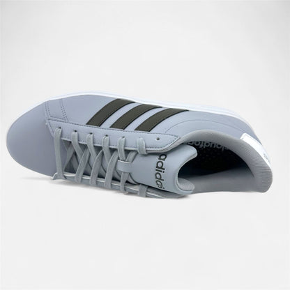 Adidas Grand Court 2.0 Halo Silver Shadow Olive Mens Athletic Sneaker