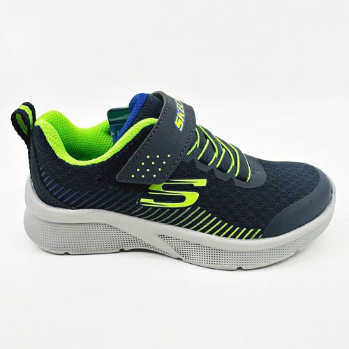 Skechers Microspec Gorza Navy Lime Kids Boys Sneakers