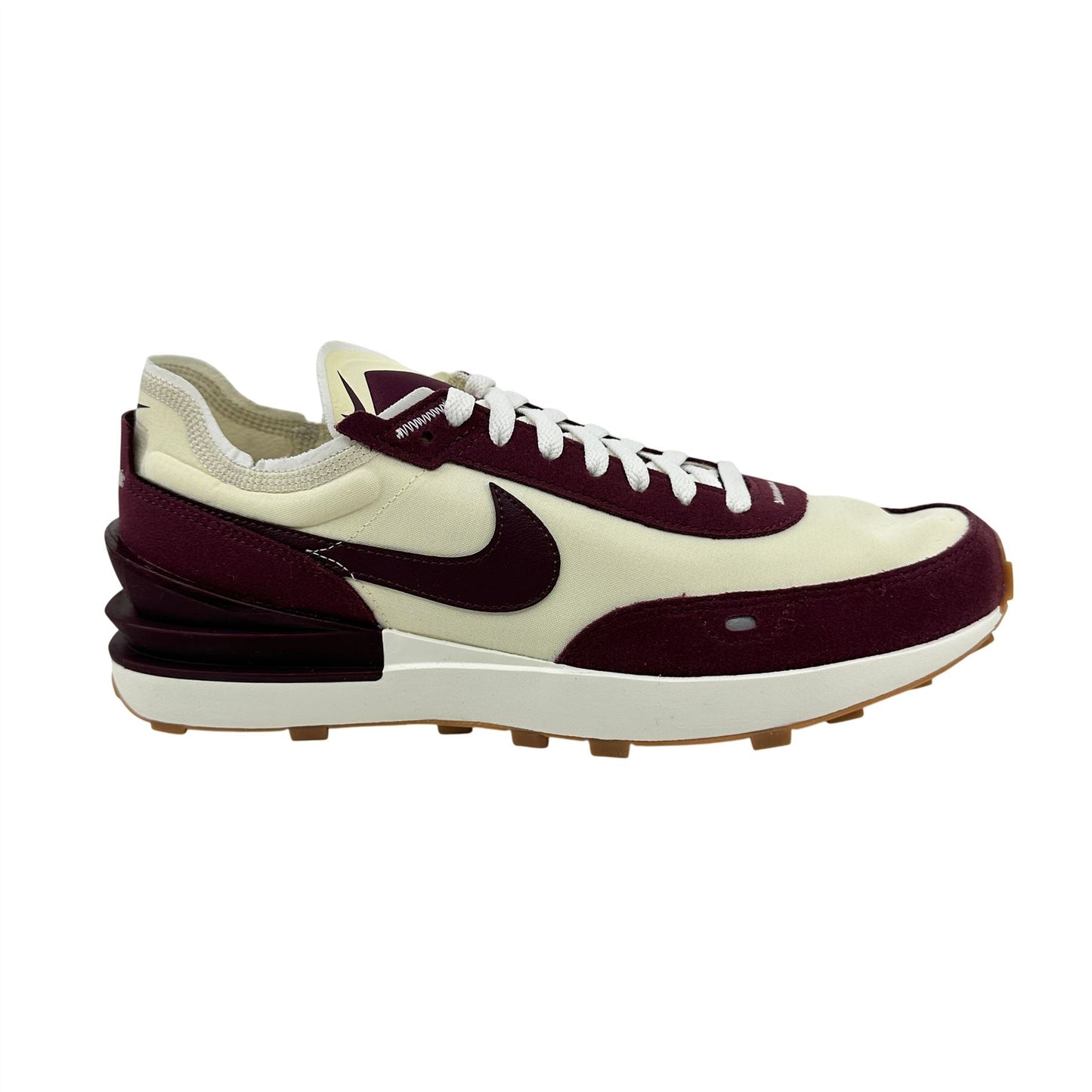 Nike Waffle One SE Coconut Milk Night Maroon Mens Athletic Sneaker