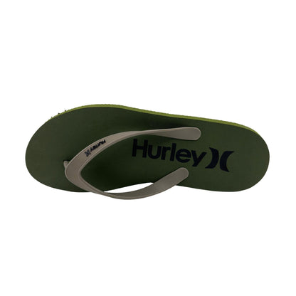 Hurley Logo Olive Khaki Mens Sandal Pool Beach Flip Flop