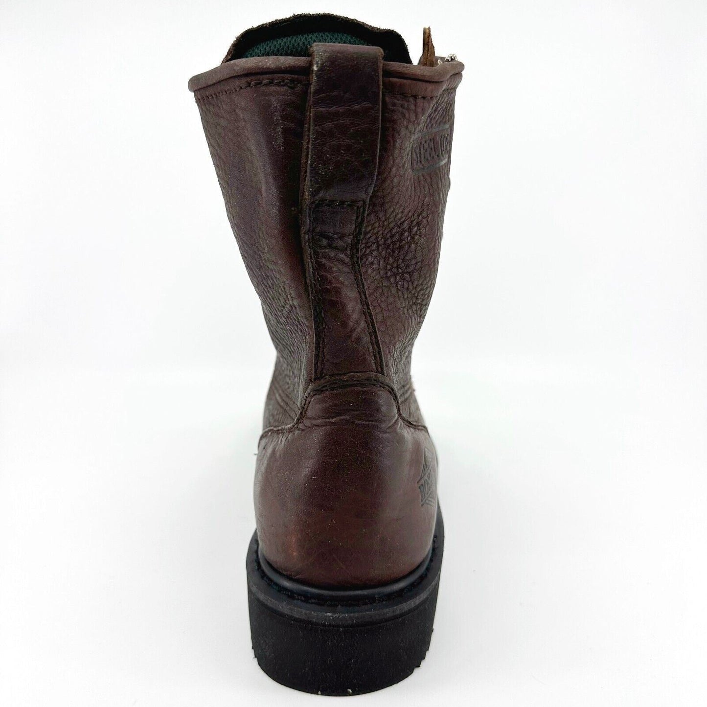 Bonanza 8" Kiltie Lacer Brown Oiled Leather Mens Steel Toe Work Boots BAT817