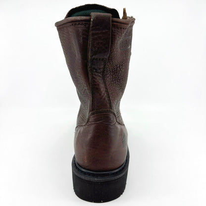 Bonanza 8" Kiltie Lacer Brown Oiled Leather Mens Steel Toe Work Boots BAT817