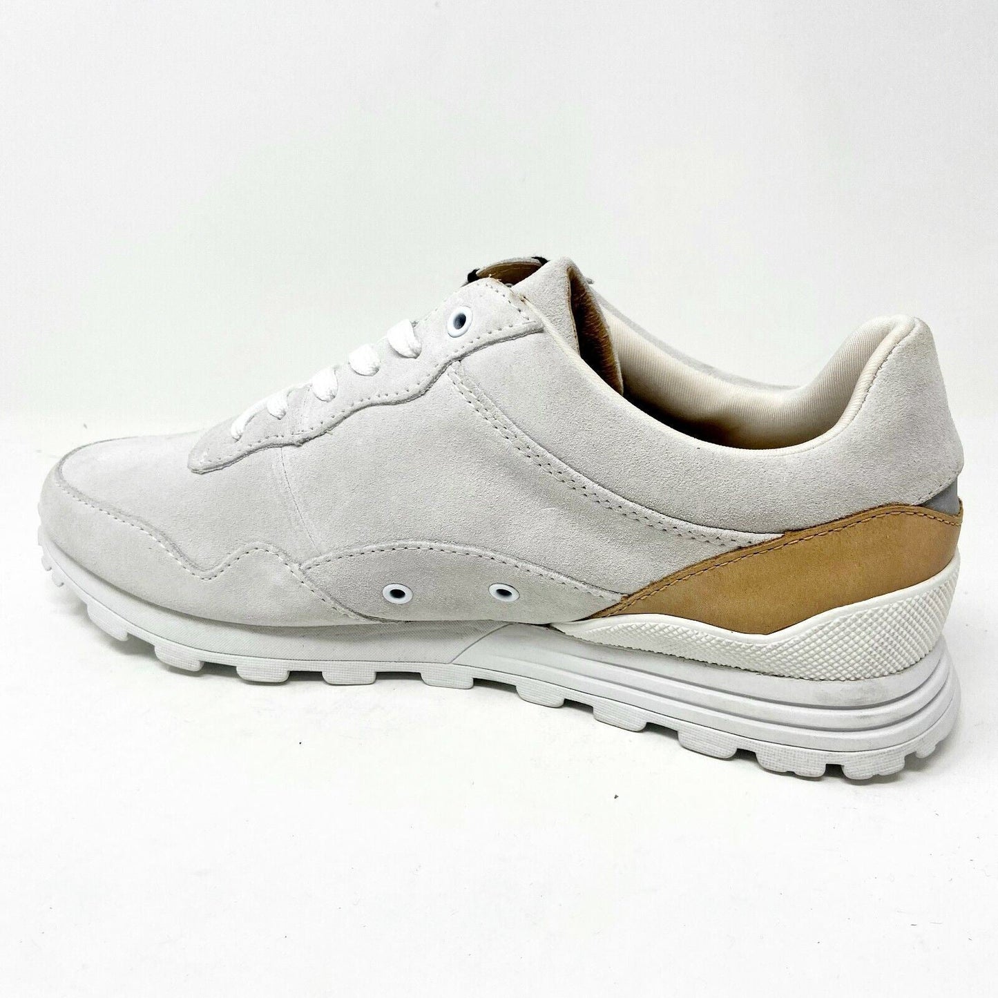 Clae Hoffman AM Rag x Clae White Suede Veggie Tan Mens Premium Casual Sneakers
