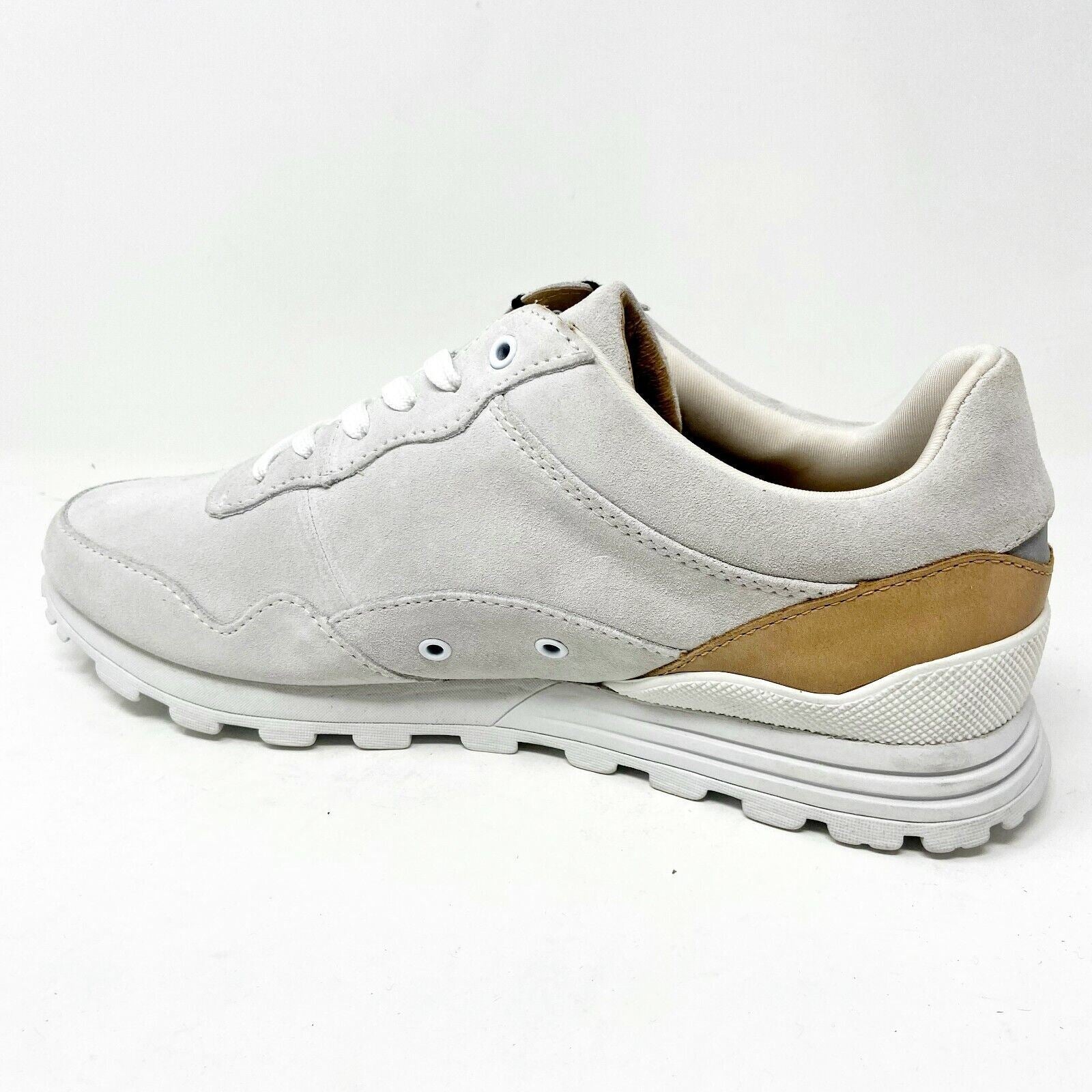 Clae Hoffman AM Rag x Clae White Suede Veggie Tan Mens Premium Casual Sneakers