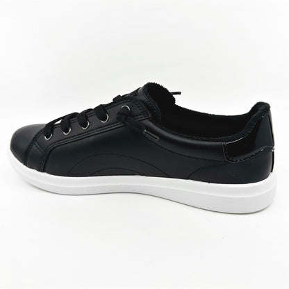 Skechers Bobs D'Vine Instant Delight Black Womens Wide Slip On Sneakers