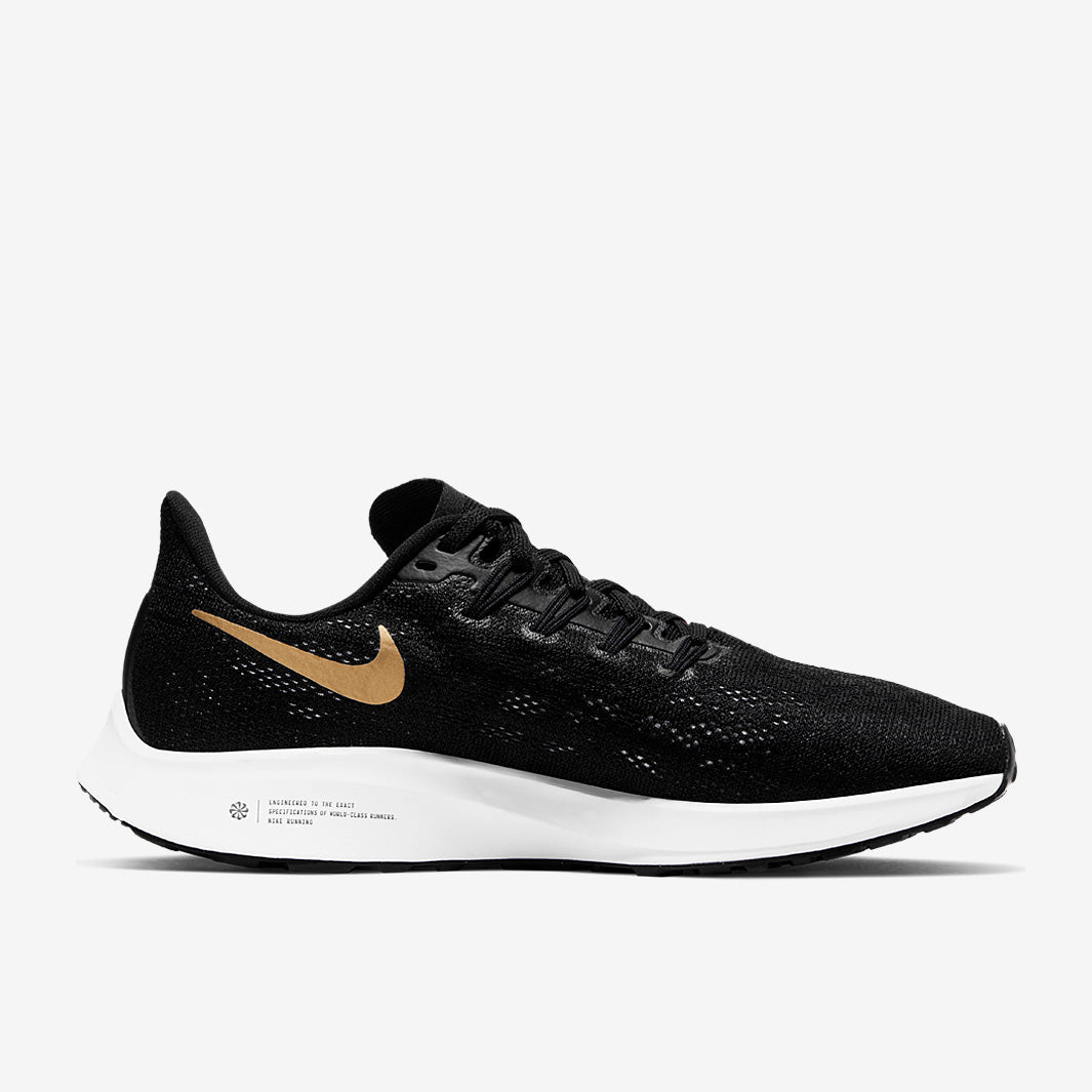 Nike Womens Air Zoom Pegasus 36 -  Black/Metallic Gold-University Red