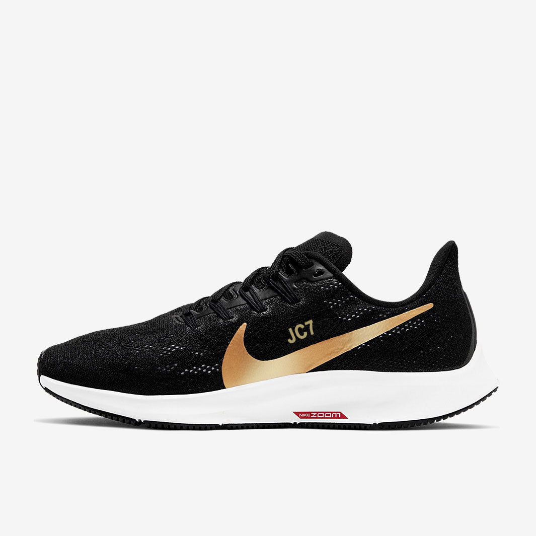 Nike Womens Air Zoom Pegasus 36 -  Black/Metallic Gold-University Red