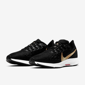 Nike Womens Air Zoom Pegasus 36 -  Black/Metallic Gold-University Red