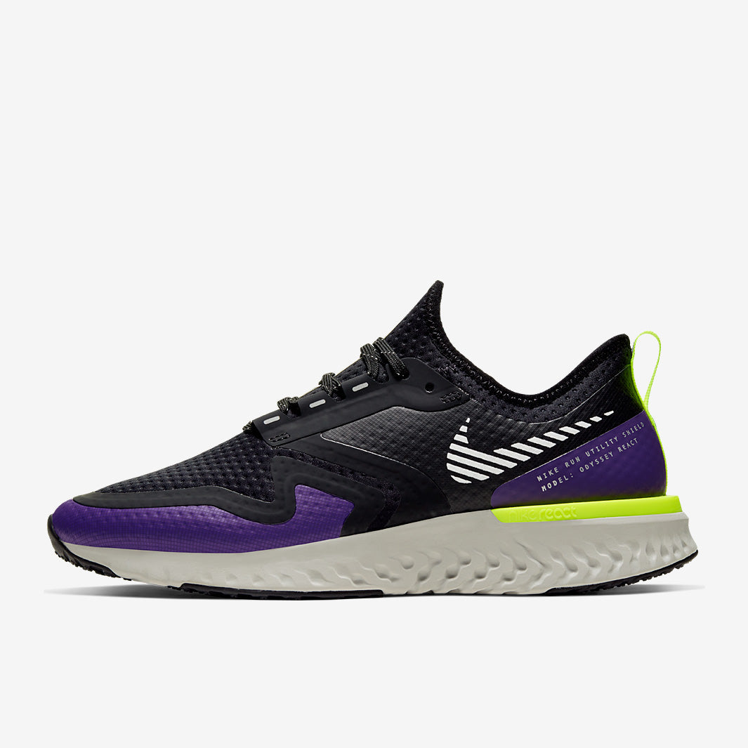 Nike Womens Odyssey React 2 Shield  - Black/Metallic Silver