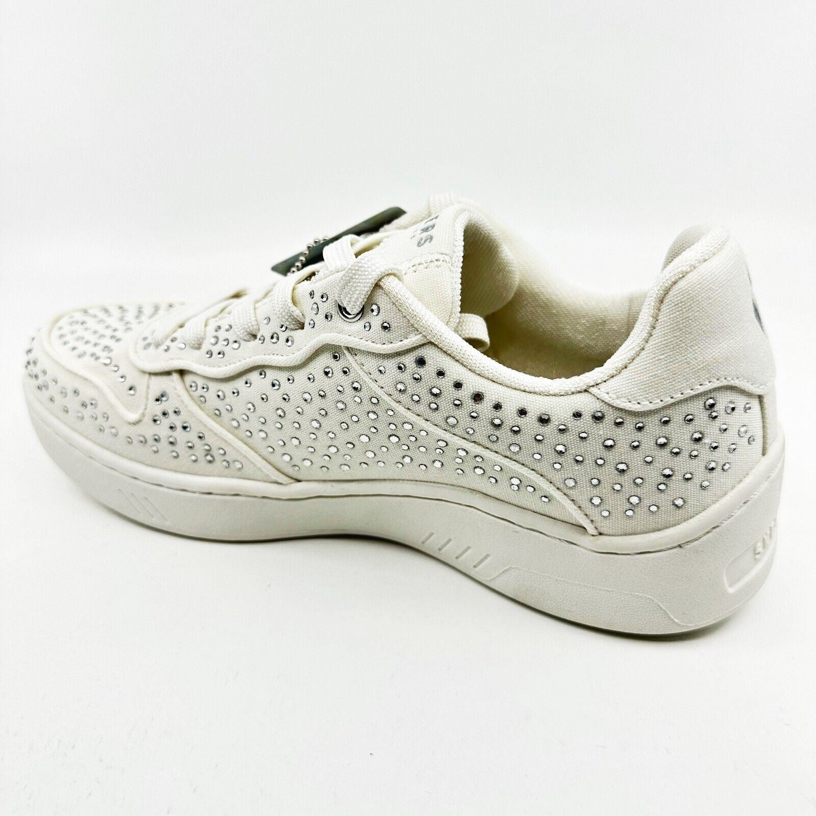 Skechers Upbeats Shiny Stepper White Silver Womens Size 8 Comfort Sneakers