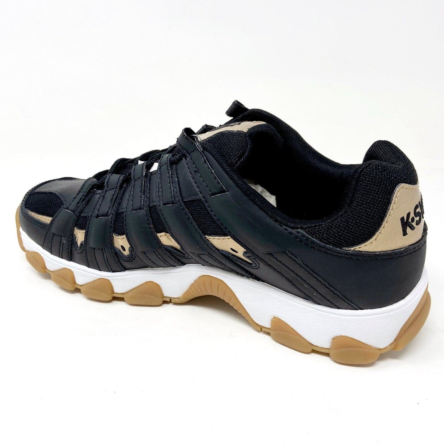 K-Swiss ST429 Black Gold Mens Athletic Casual Sneakers 03181 015