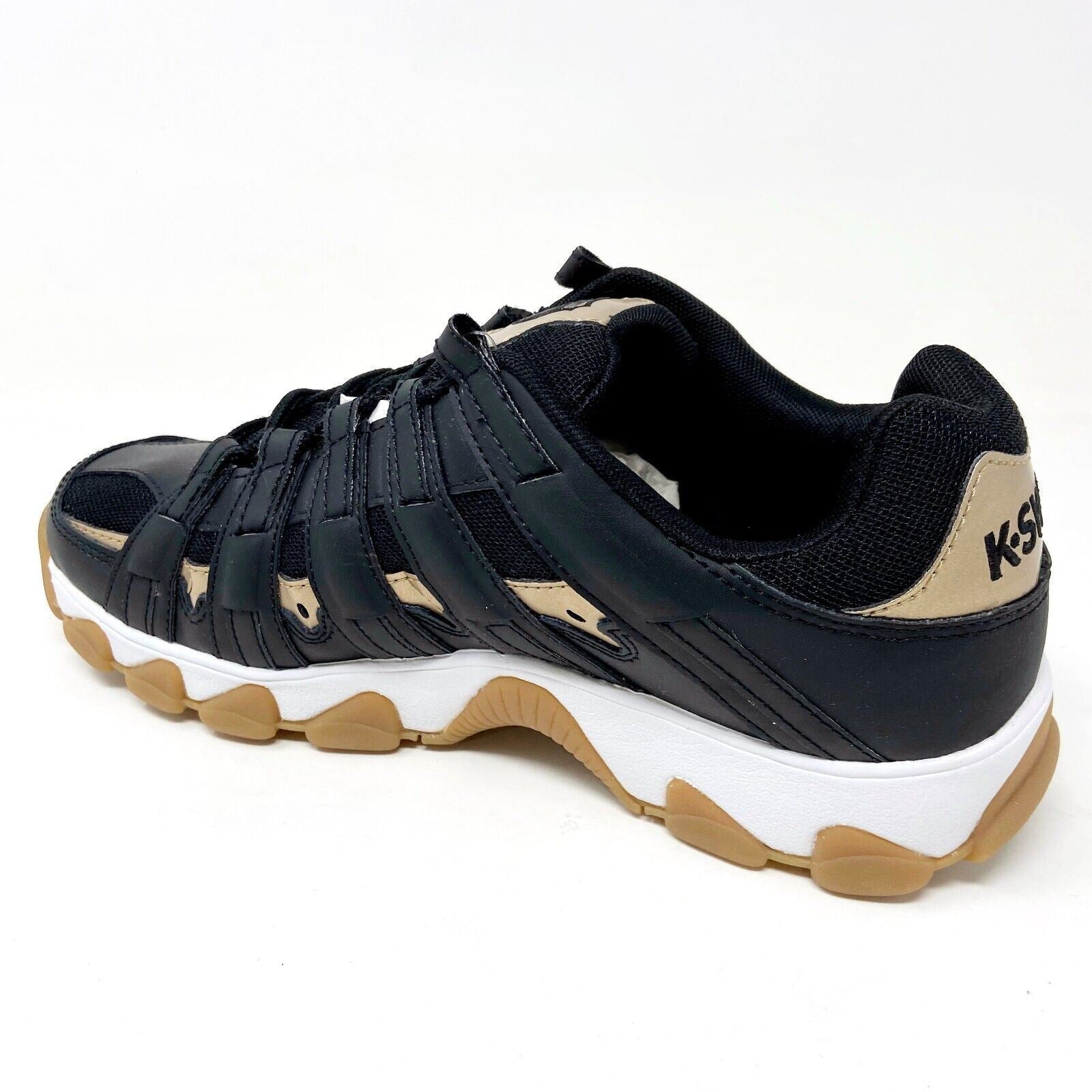 K-Swiss ST429 Black Gold Mens Athletic Casual Sneakers 03181 015