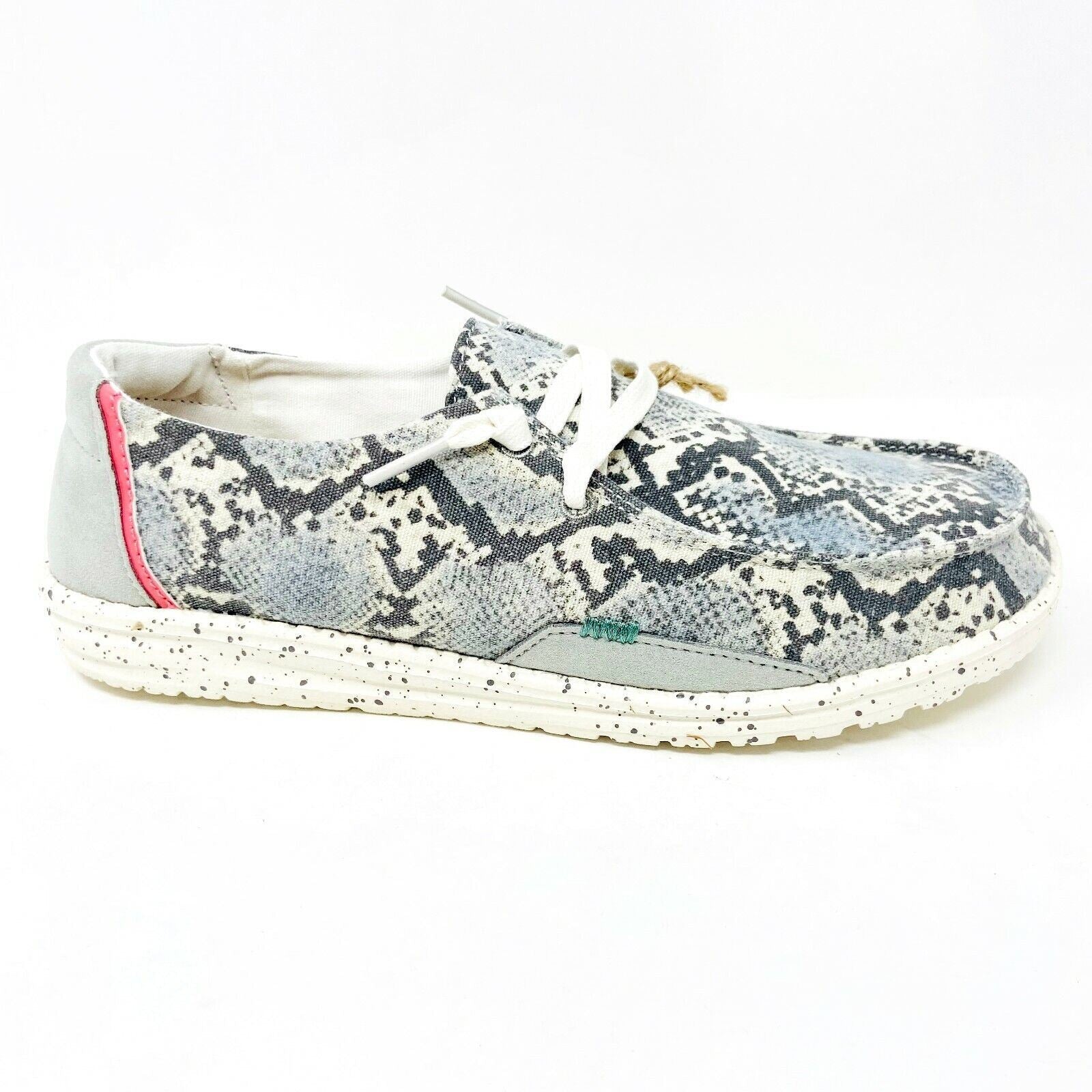 Hey Dude Womens Wendy Jungle Grey Slip On Comfort Lightweight Shoes