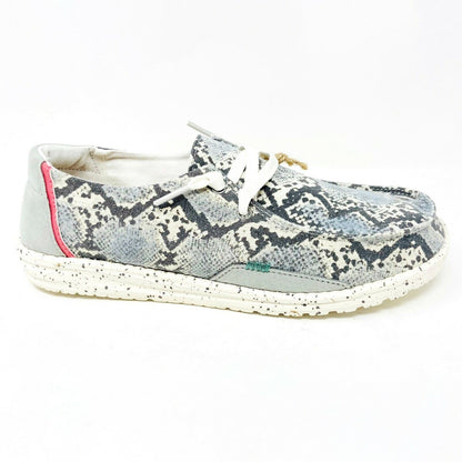 Hey Dude Womens Wendy Jungle Grey Slip On Comfort Lightweight Shoes