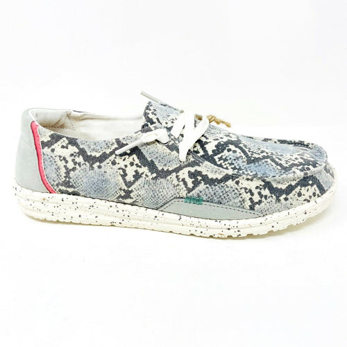 Hey Dude Womens Wendy Jungle Grey Slip On Comfort Lightweight Shoes