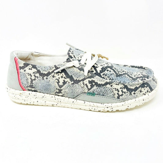 Hey Dude Womens Wendy Jungle Grey Slip On Comfort Lightweight Shoes
