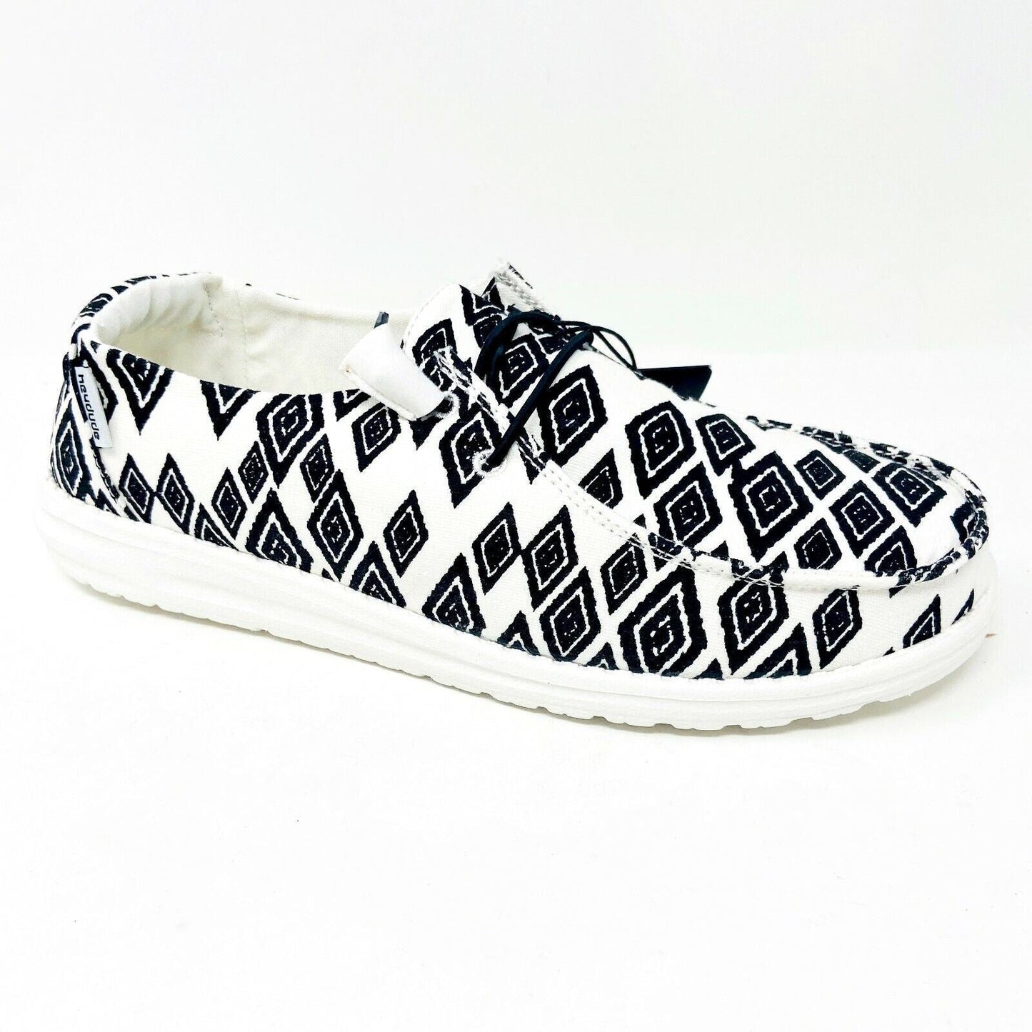 Hey Dude Womens Wendy Print Black White Aztec Size 10 Slip On Comfort Shoes