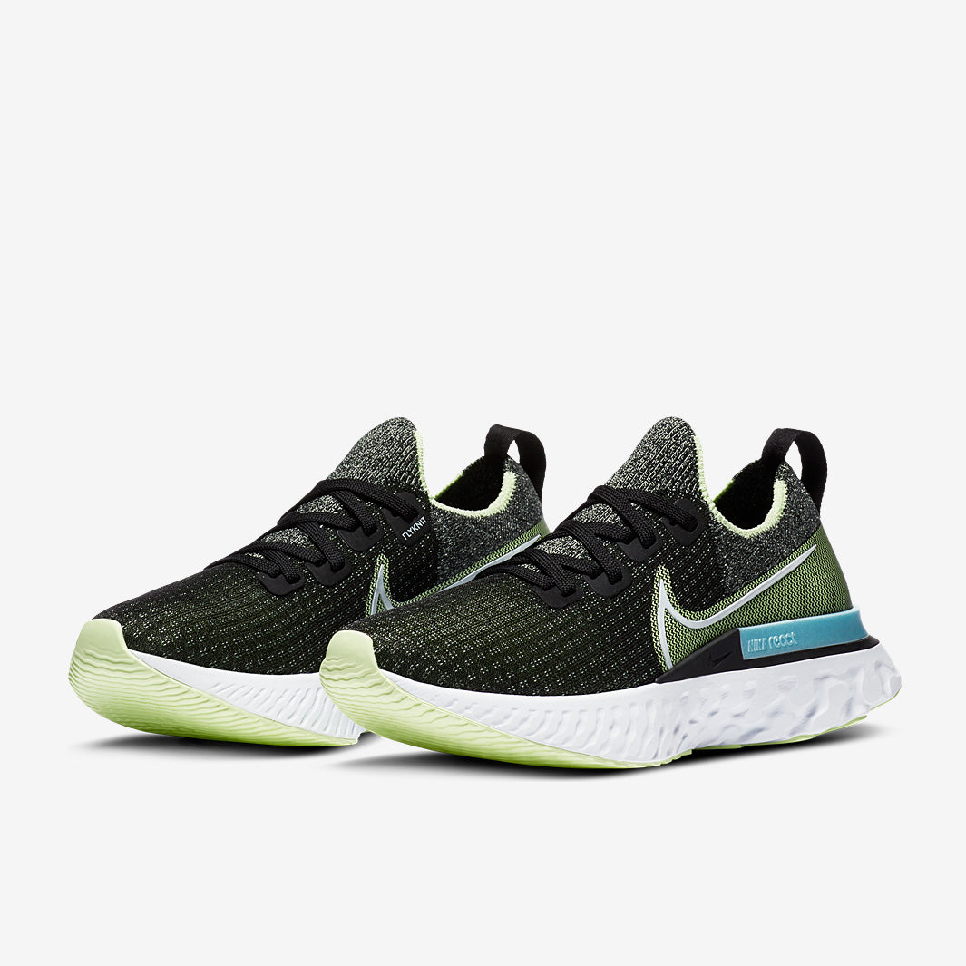 Nike Womens React Infinity Run Flyknit - Black/White-Barely Volt