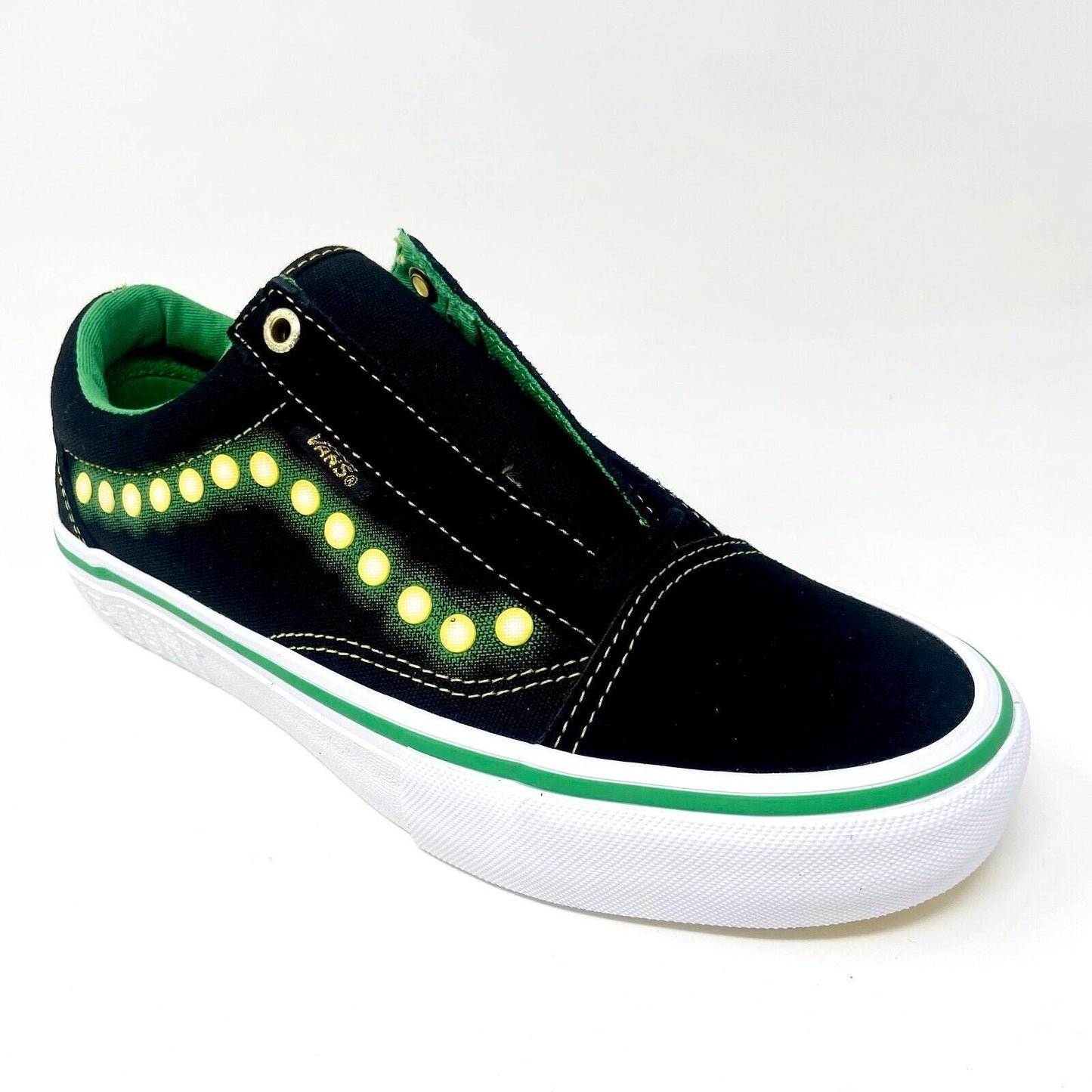Vans Old Skool Pro (Shake Junt) Black White Green Womens Casual Shoes