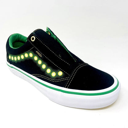 Vans Old Skool Pro (Shake Junt) Black White Green Womens Casual Shoes