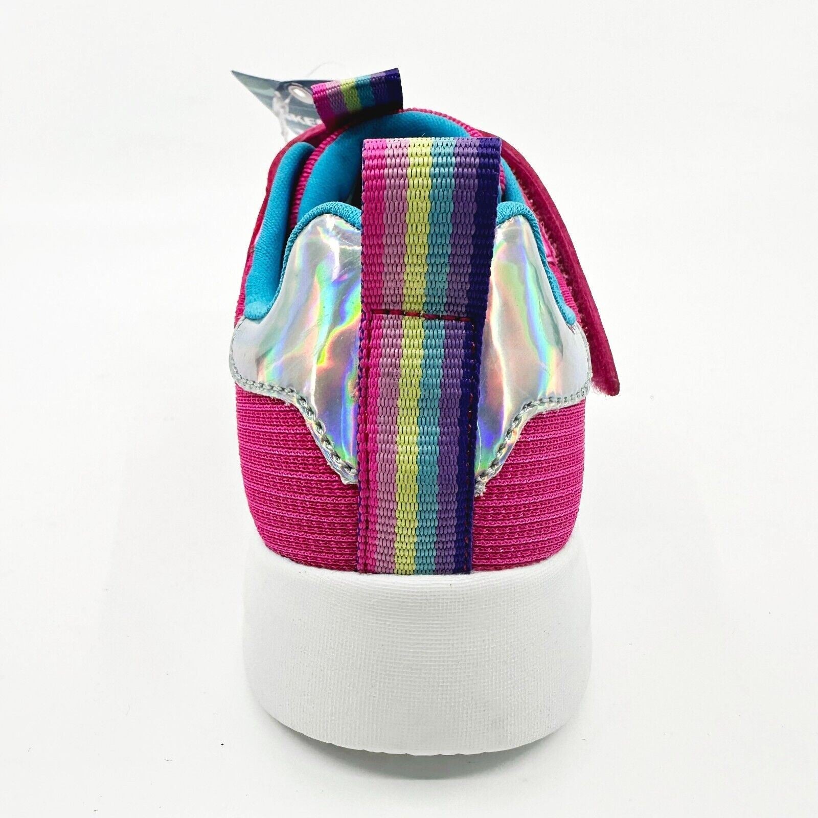 Skechers Dynamight 2.0 Rockin Rainbow Neon Pink Kids Girls Size 11 Sneakers