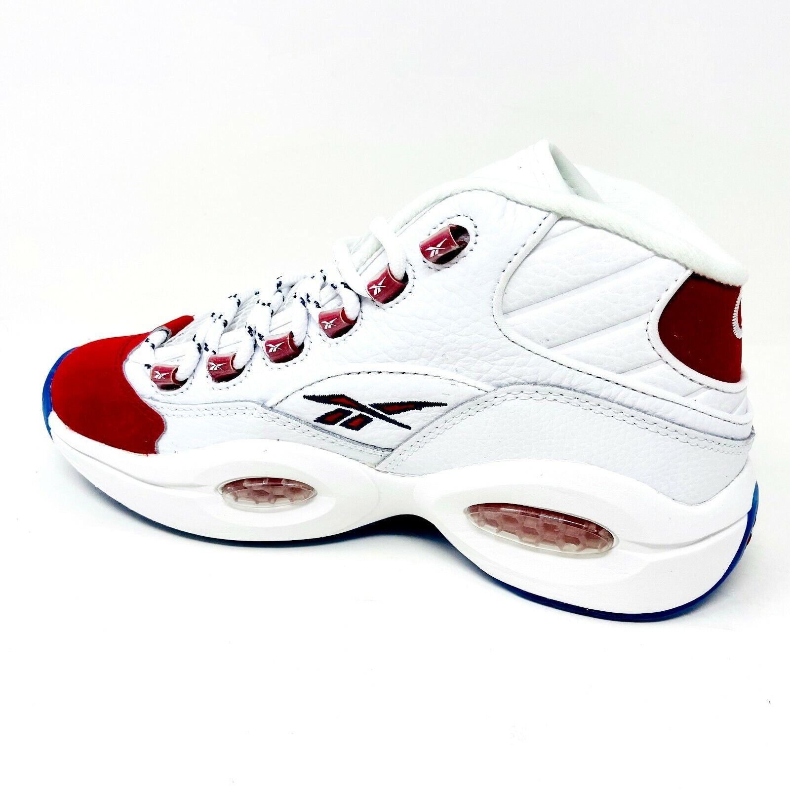 Reebok Question Mid OG Red Toe 25th Anniversary Mens Basketball Sneakers FY1018