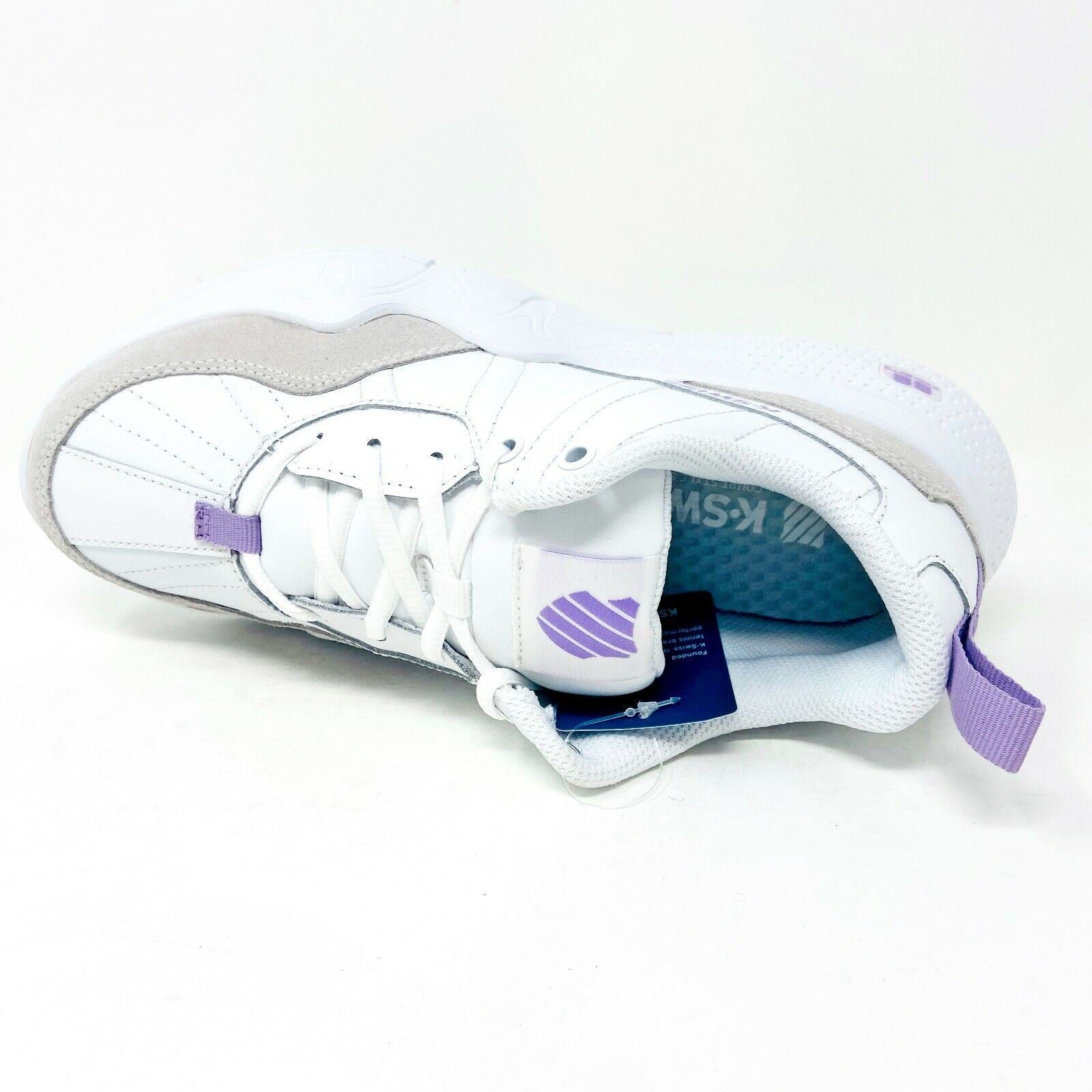 K-Swiss CR-329 LTR White Lavendula Womens Athletic Casual Sneakers 96157 151