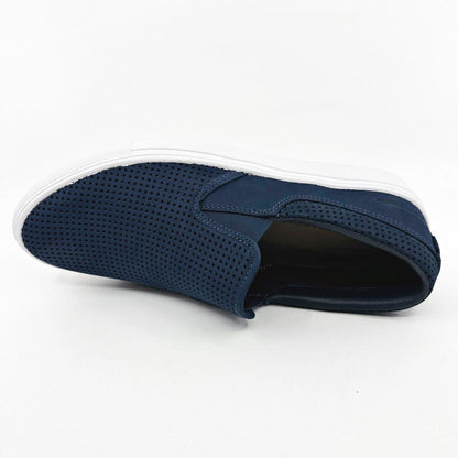 Mark Nason Razor Breakline Navy Mens Size 8.5 Leather Slip On Shoes