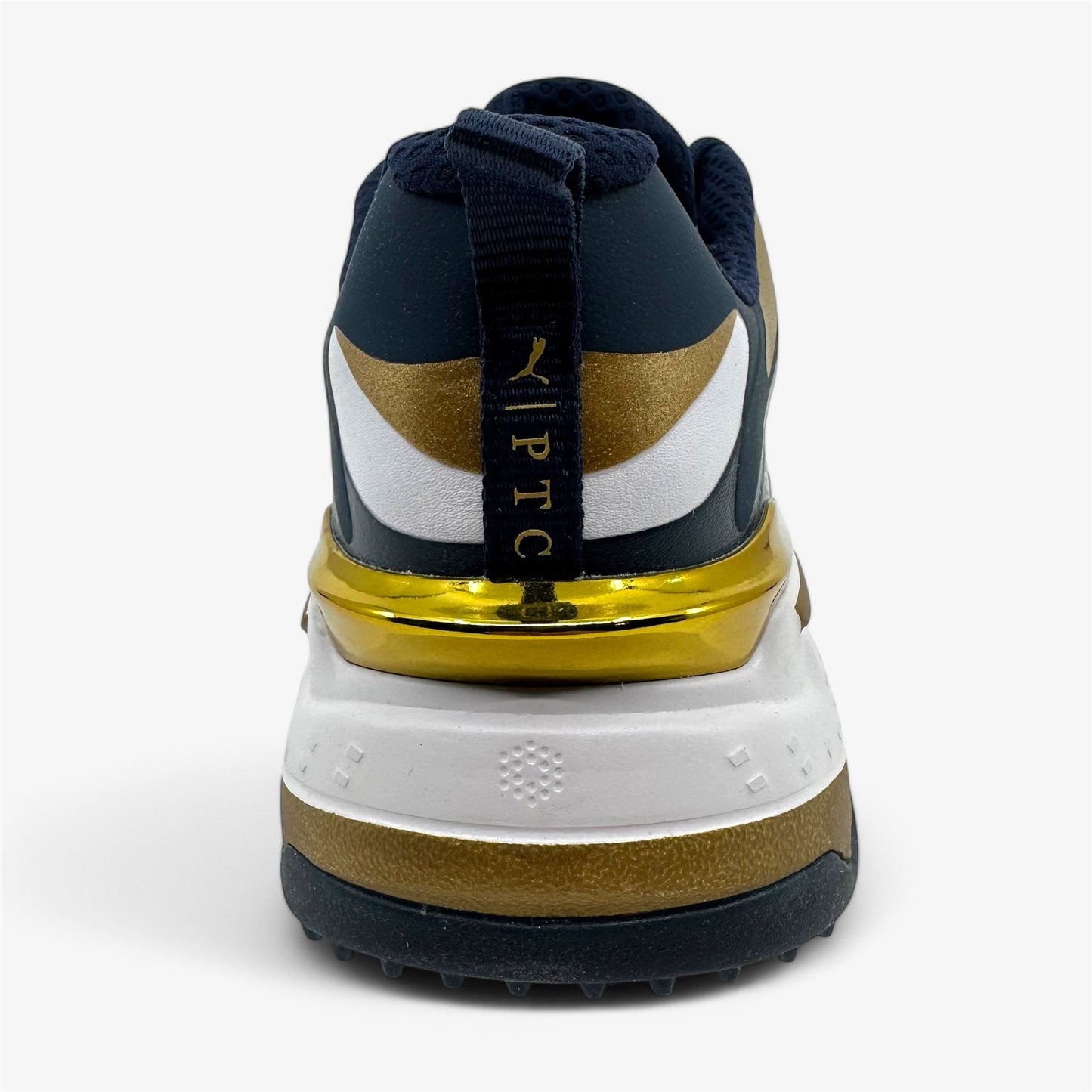 PUMA X PTC GS Fast Navy Blazer Gold White Mens Waterproof Golf Shoes
