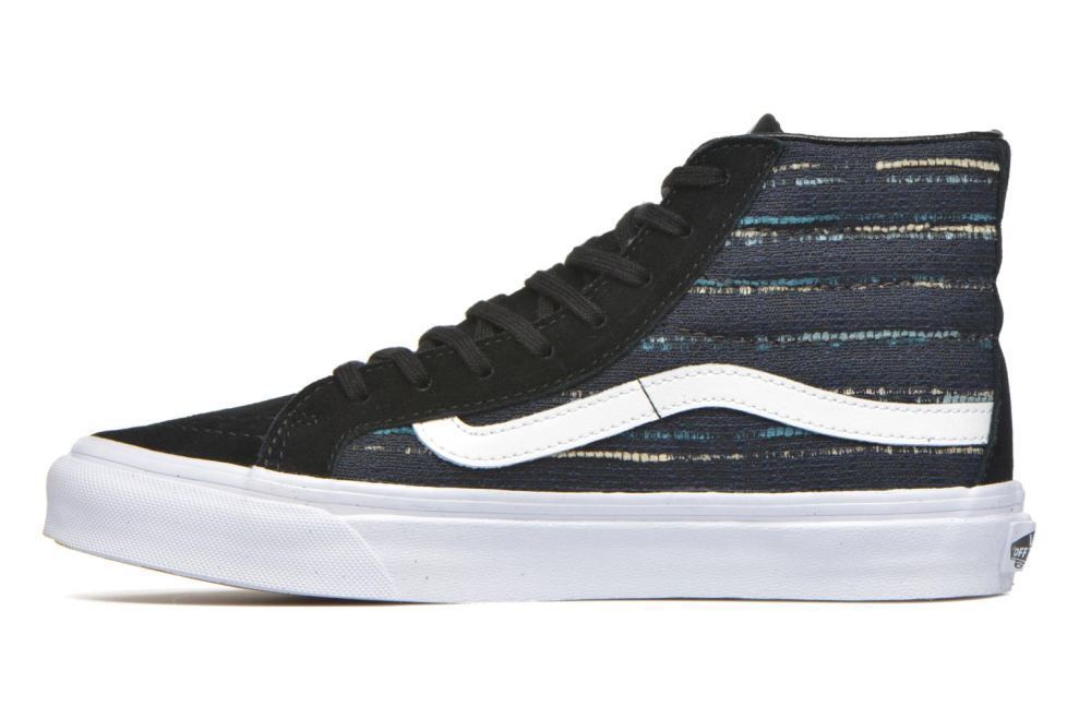 VANS Sk8 Hi Slim (Italian Weave) Black Navy Sneakers Womens Size 5