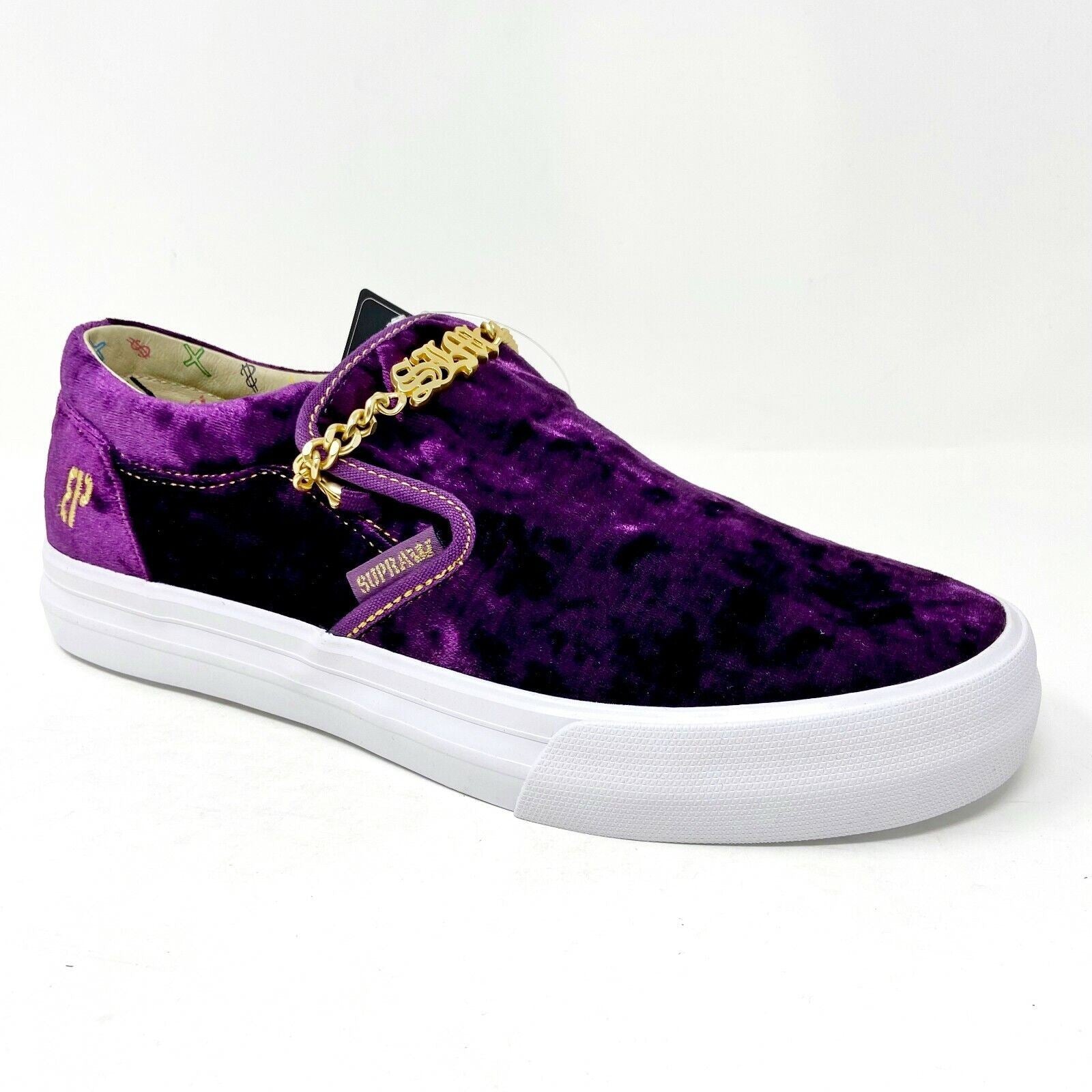 Supra Fenix Flexin Cuba LX Purple Velvet Mens Slip On Skateboard Shoes 06733 573