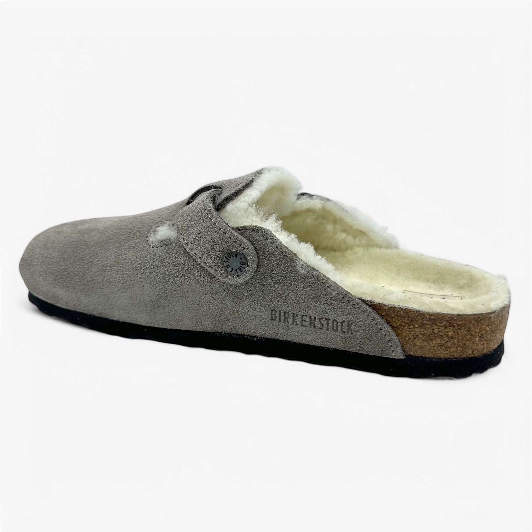Birkenstock Boston VL Shearling Stone Coin Womens Casual Soft Footbead Clog