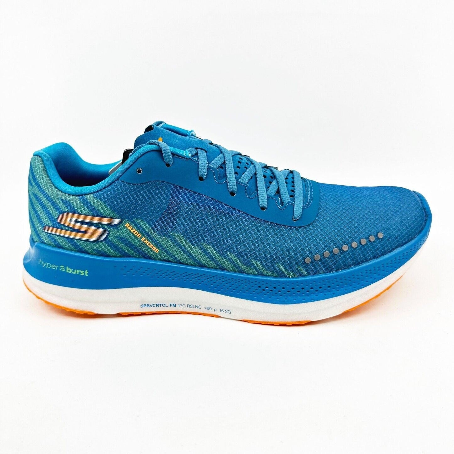 Skechers Go Run Razor Excess Blue Orange Womens Athletic Running Shoes