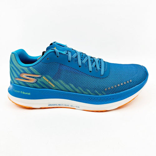 Skechers Go Run Razor Excess Blue Orange Womens Athletic Running Shoes