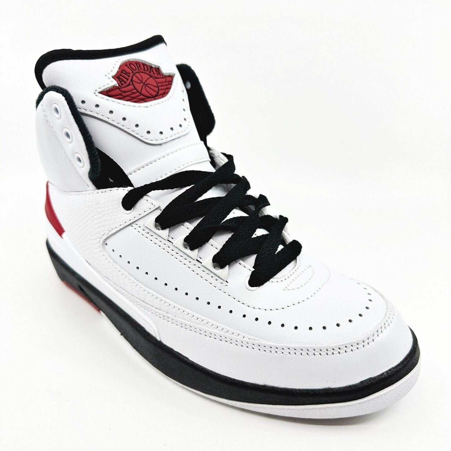 Nike Air Jordan 2 Retro White Varsity Red Black Womens Size 6.5 Sneakers