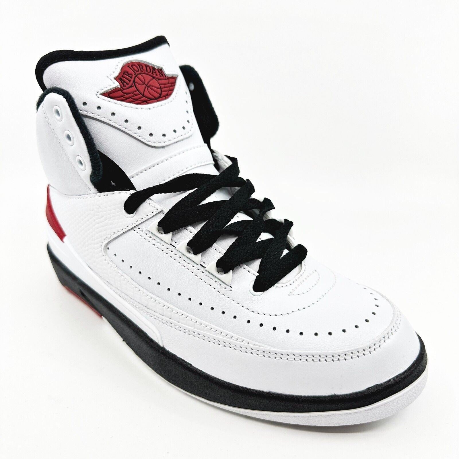 Nike Air Jordan 2 Retro White Varsity Red Black Womens Size 6.5 Sneakers