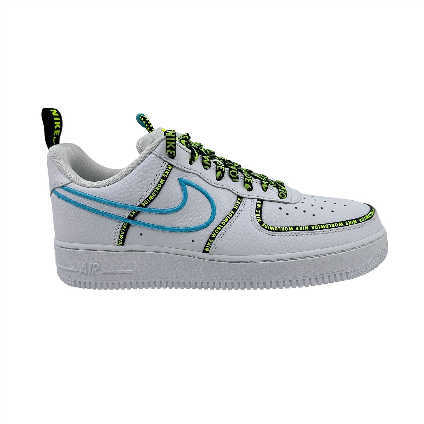 Nike Air Force 1 '07 Premium WW White Blue Black Mens Worldwide Sneaker