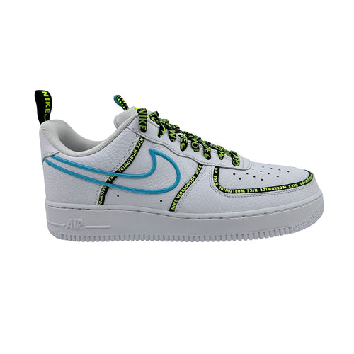 Nike Air Force 1 '07 Premium WW White Blue Black Mens Worldwide Sneaker