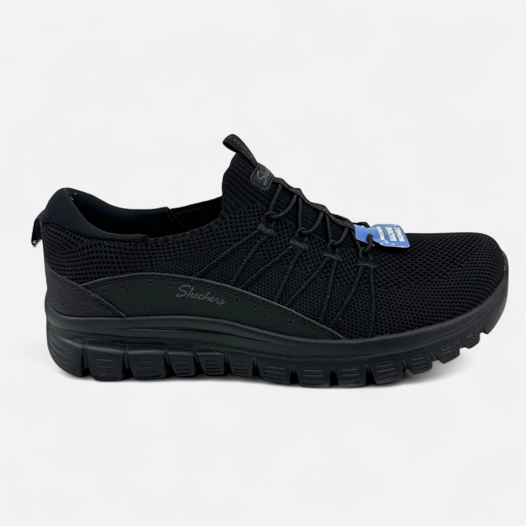 Skechers Graceful Picture Perfect Black Womens Casual Stretch Fit Sneaker